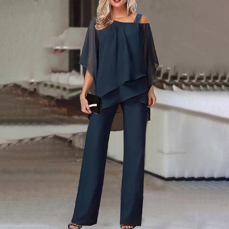 PureLuxe – Women’s Layered Chiffon Outfit Set