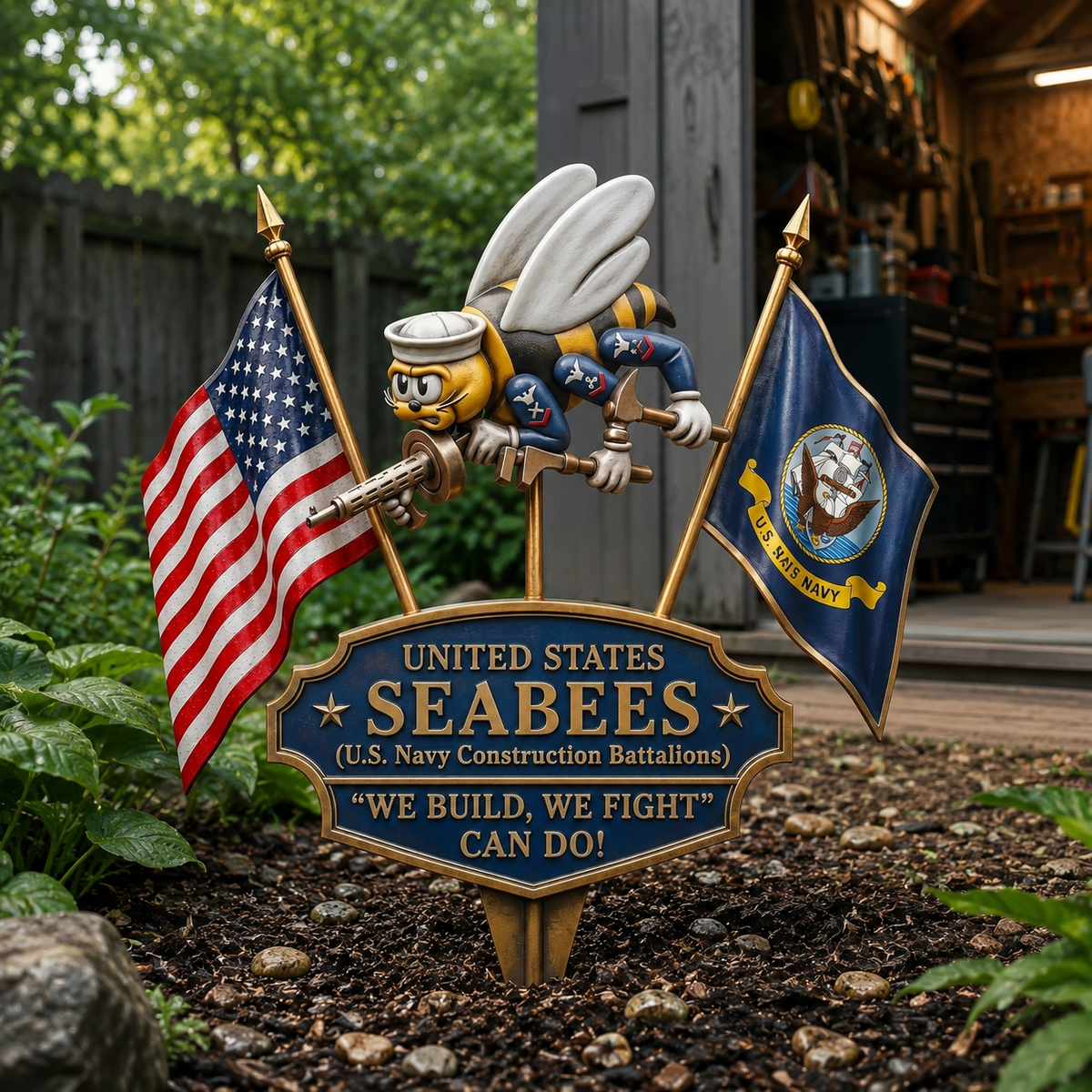 CanDoLegacy – US Navy Seabees Tribute Garden Stake