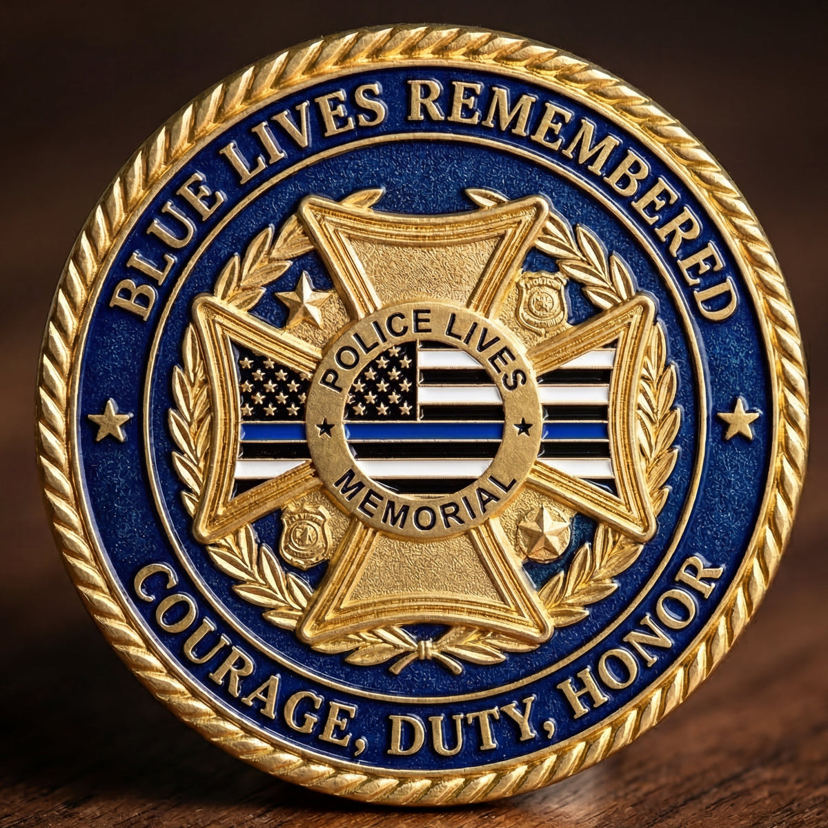 ValorBadge - Police Memorial Challenge Coin – Blue Lives Remembered