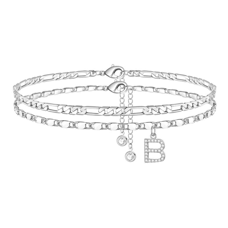 ShineScript β Layered Anklet Bracelets with Letters
