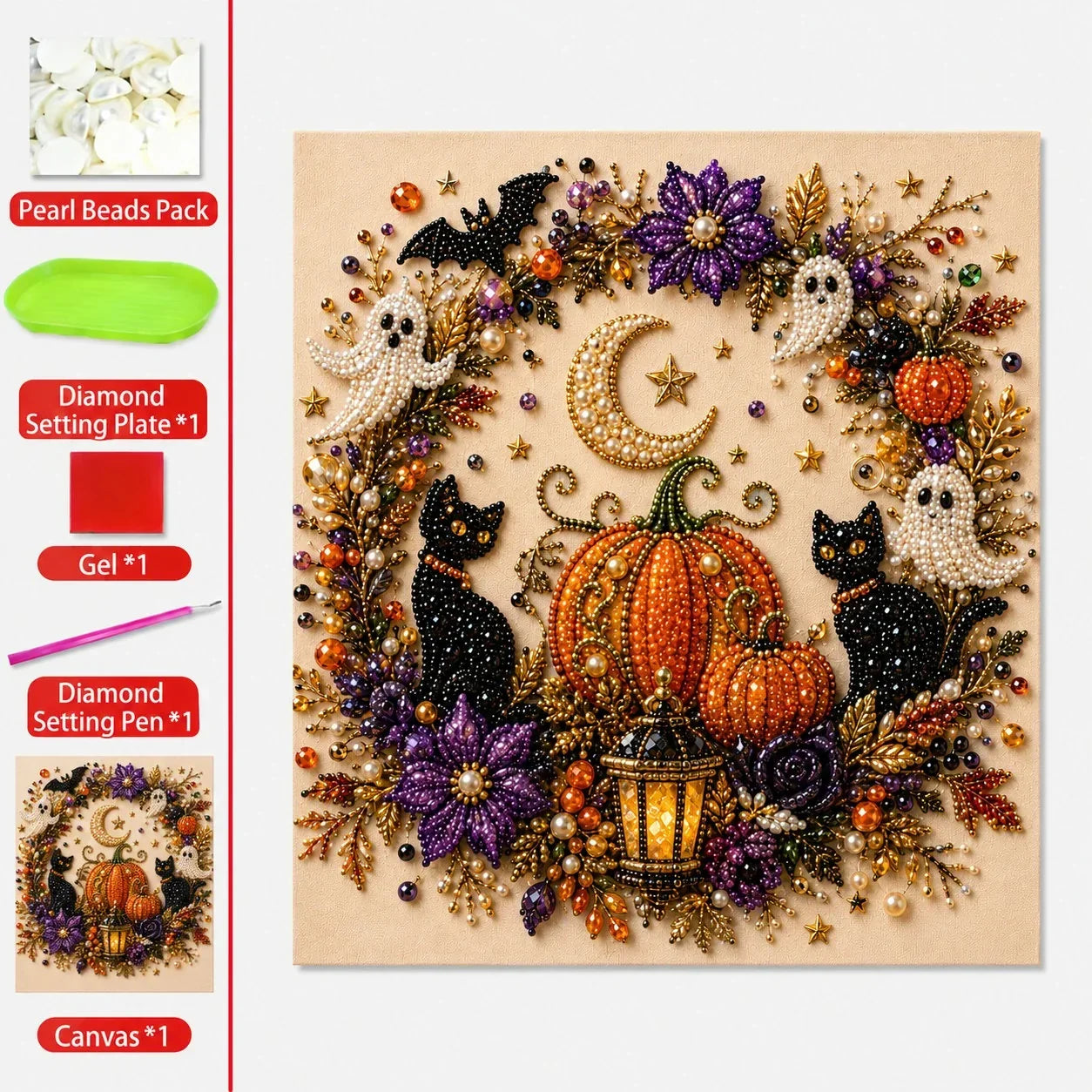 SpookyShimmer – Halloween Pearl Canvas
