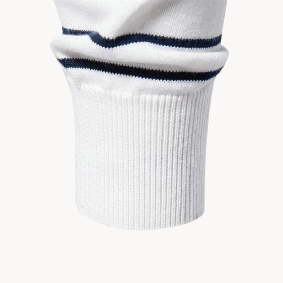 Atlantic Stripe Cotton Sweater | belevite