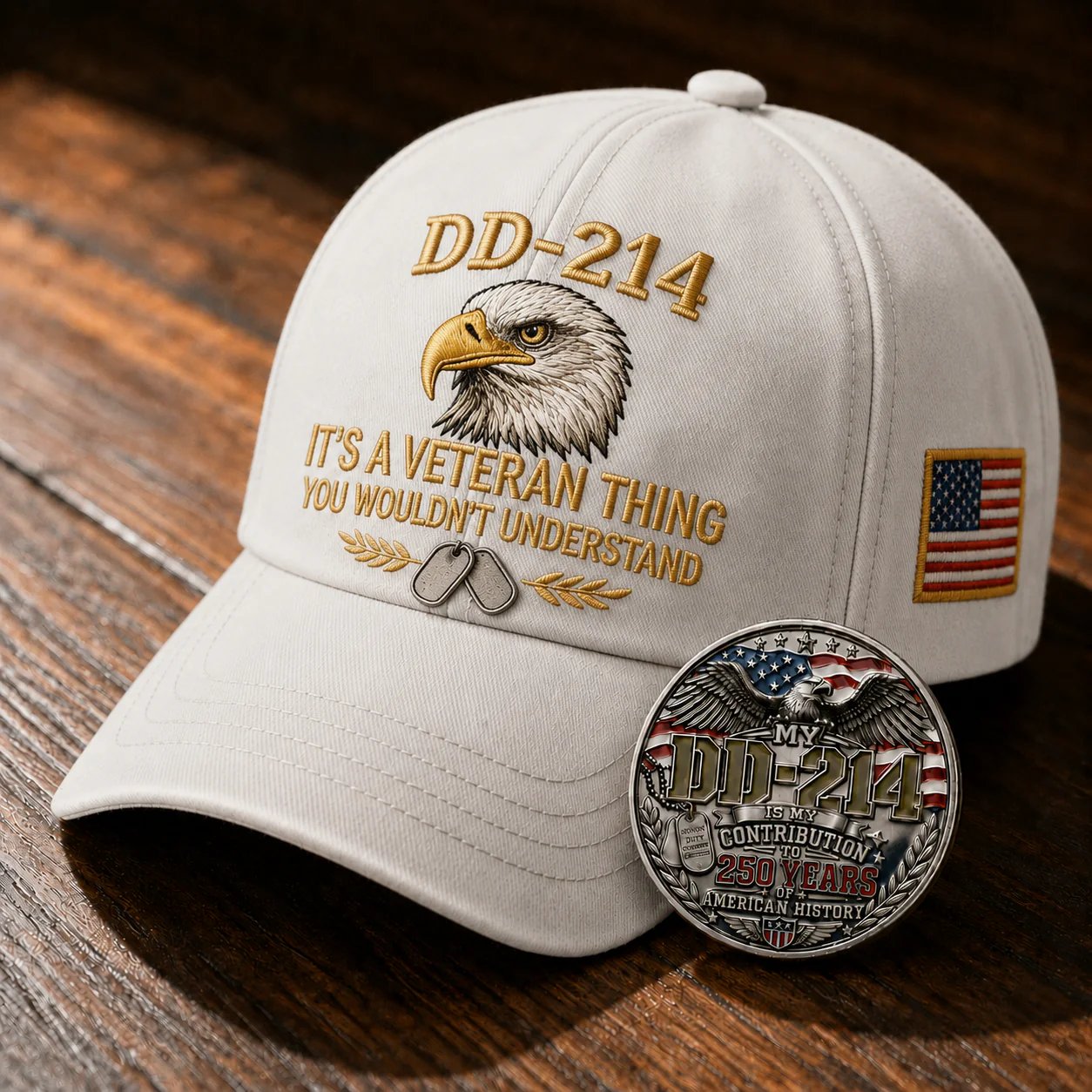HonorWear โ 3D Embroidered Veteran Cap