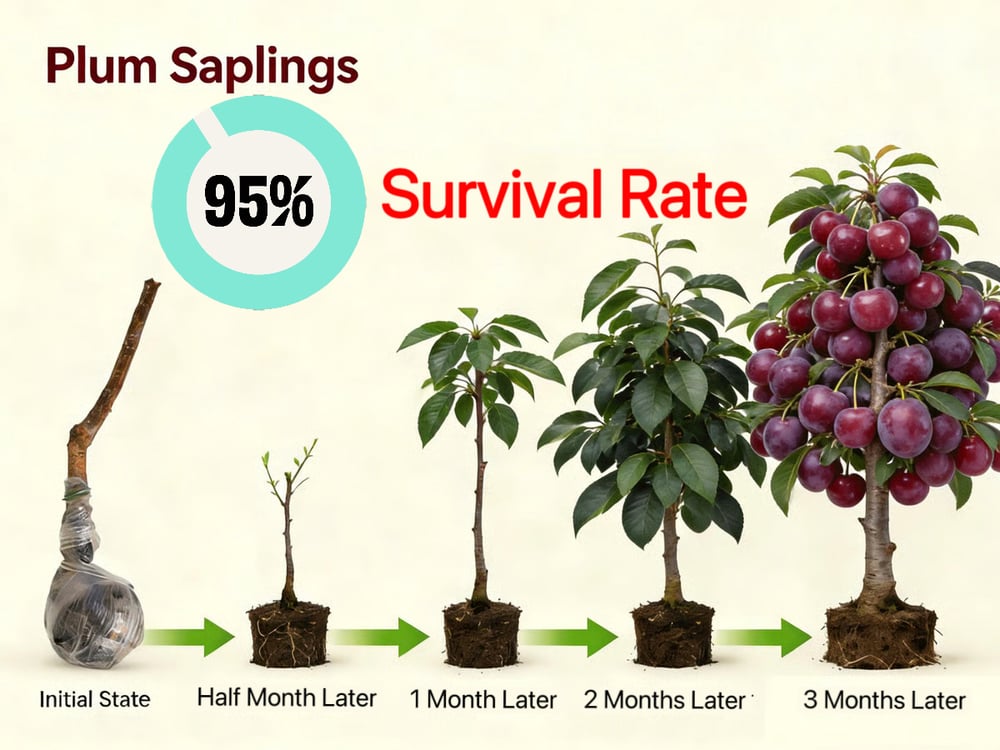 PureHarvest โ Heirloom Non-GMO Grafted Plum Tree Sapling