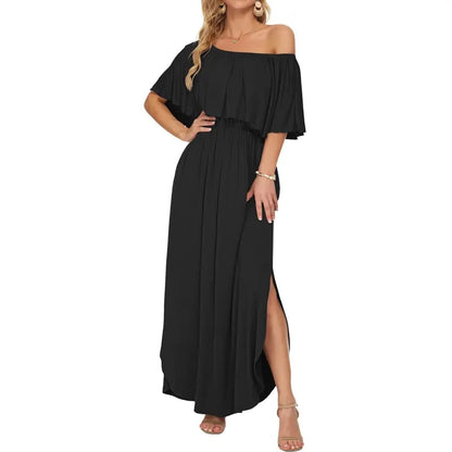 GraceLoom – Flowing Shoulder Dress