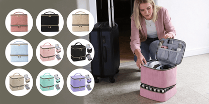 PolishPro – Deluxe Double‑Layer Nail Organizer Case