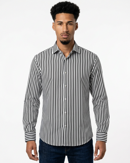 Laurent — Long Sleeve Striped Shirt