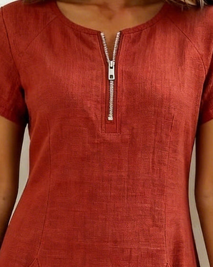 UrbanBreeze Zip – Everyday Cotton-Line Dress