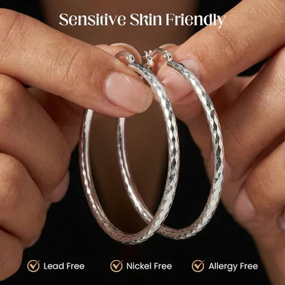 LumiLuxe – Brilliant Diamond Cut Hoop Earrings