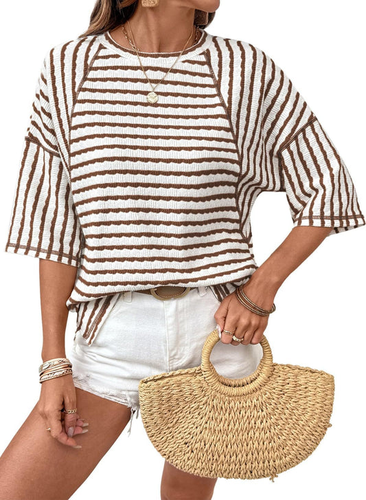 EasyStripe – Relaxed Fit Striped Crewneck Tee