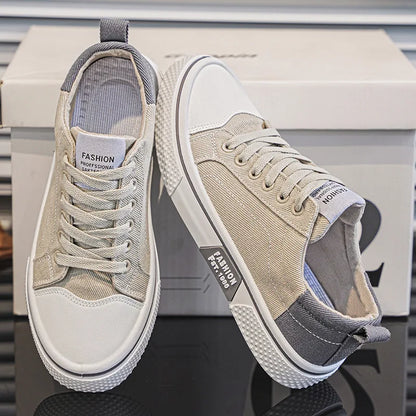 Retroglide — Canvas Court Sneaker with Graphic Sole