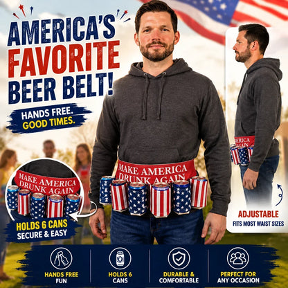 DrinkMate – Adjustable 6-Can Beverage Holster Belt