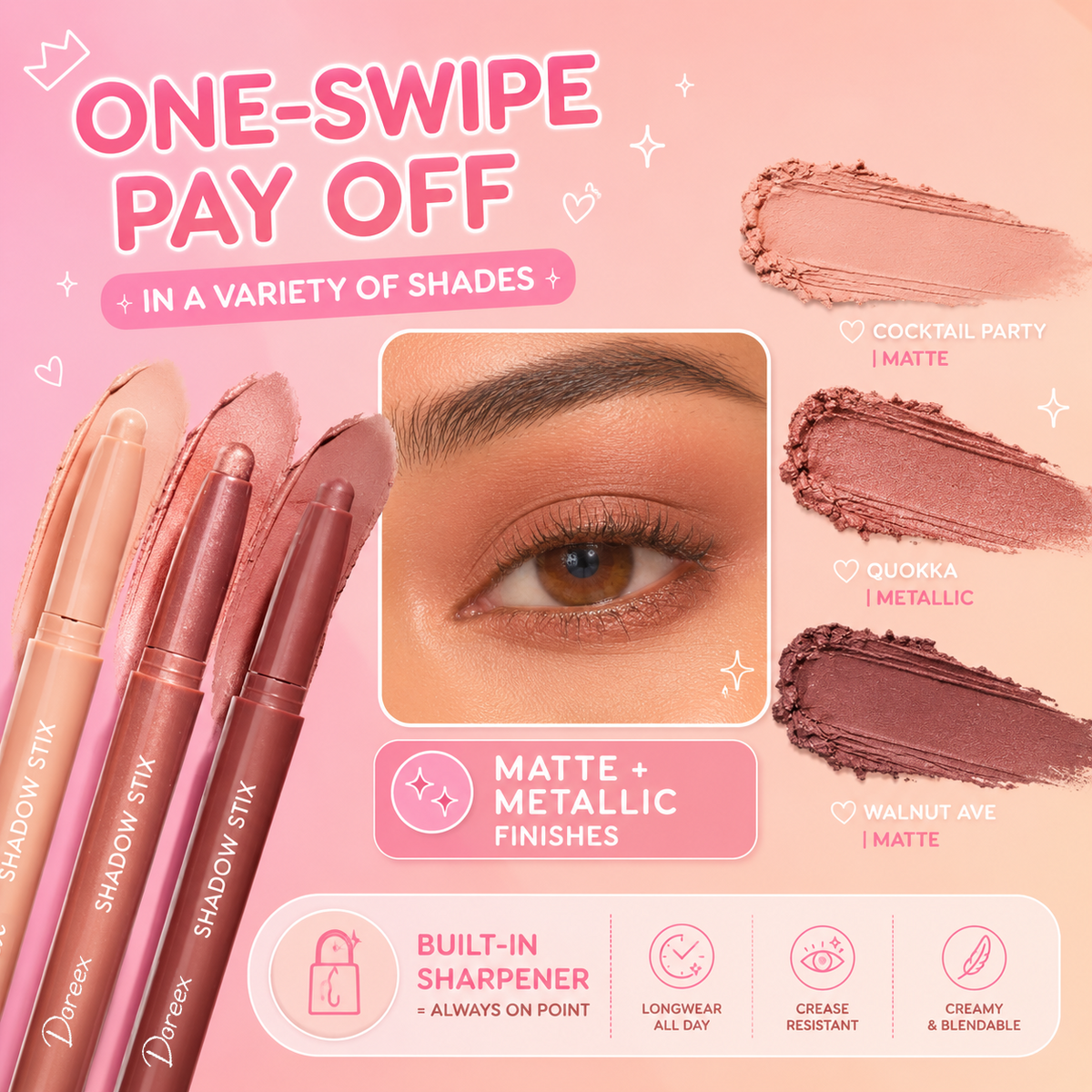 ColorLuxe – Rich Pigment Waterproof Eyeshadow Stick
