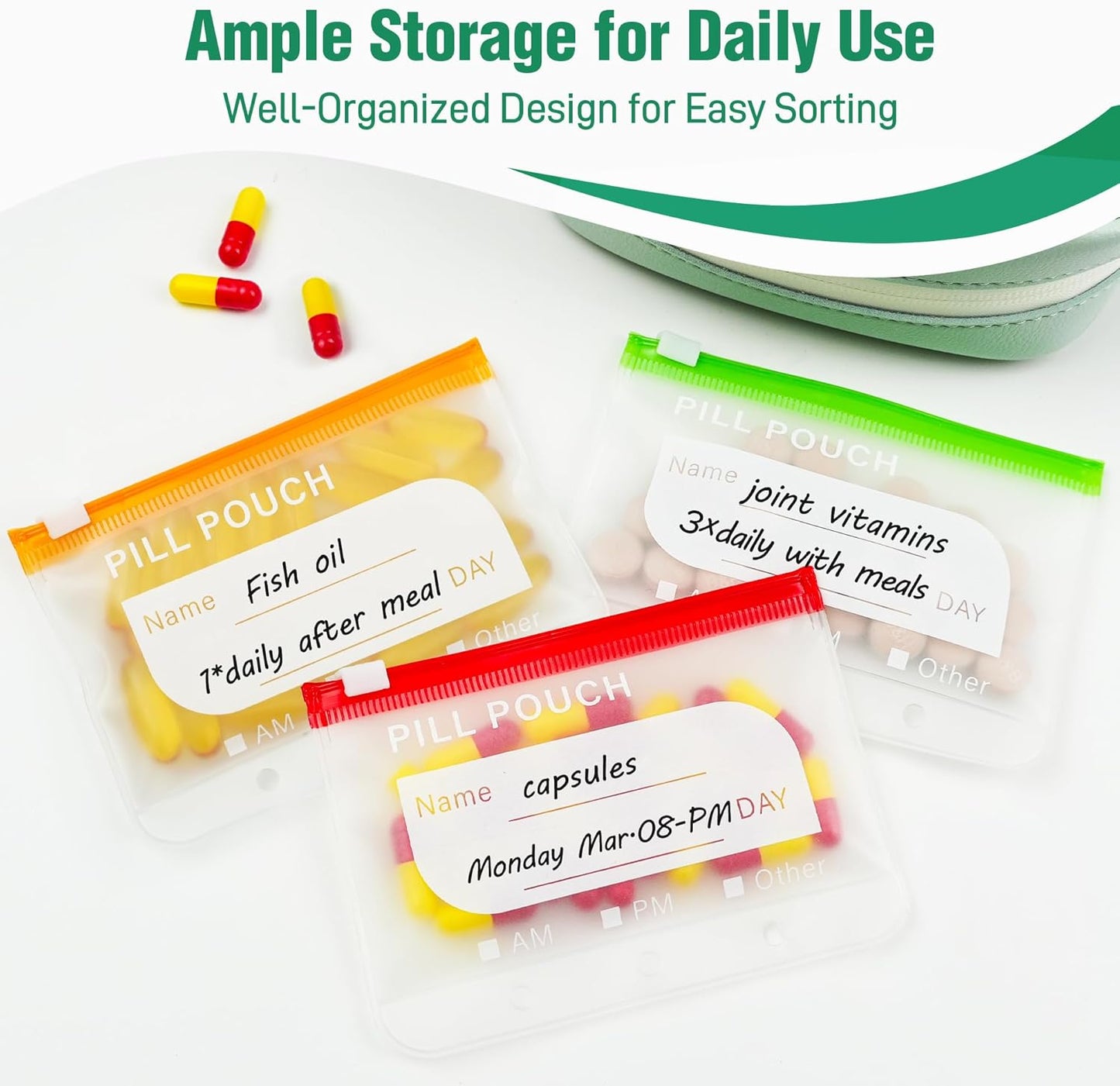 MediPack – Waterproof Pill Organizer Pouch Set