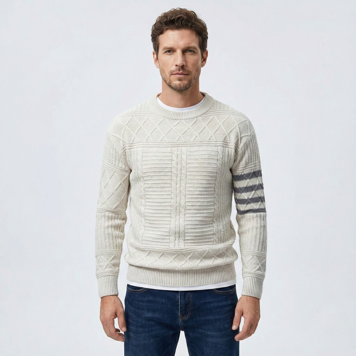 Warren Cable Crewneck Sweater | Belevite