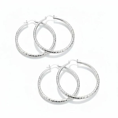 LumiLuxe – Brilliant Diamond Cut Hoop Earrings