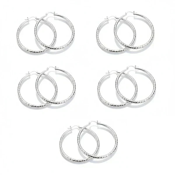 LumiLuxe – Brilliant Diamond Cut Hoop Earrings