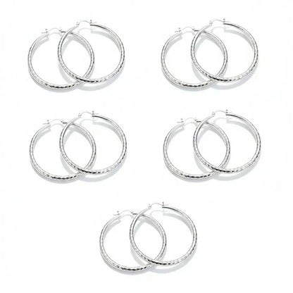 LumiLuxe – Brilliant Diamond Cut Hoop Earrings