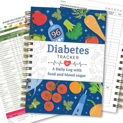 GlucoTrack – Diabetes Tracker Book with Food List
