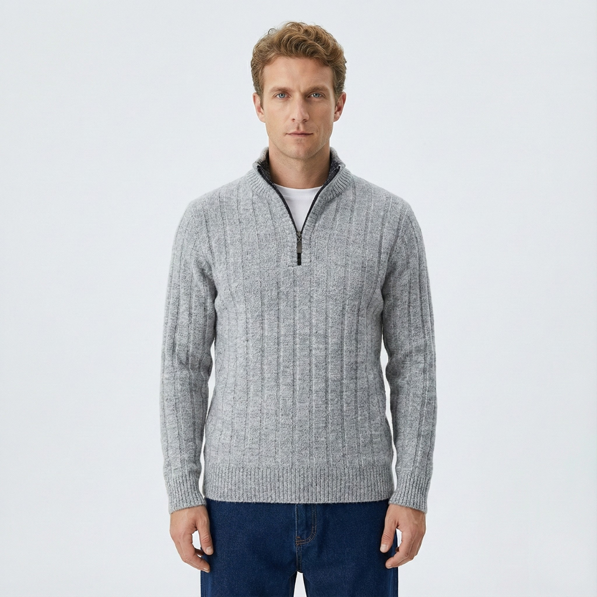 Freddie Quarter Zip Sweater | belevite