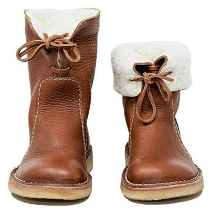 WATERPROOF LEATHER POLAR BOOTS WITH WOOL LINING | Belevite
