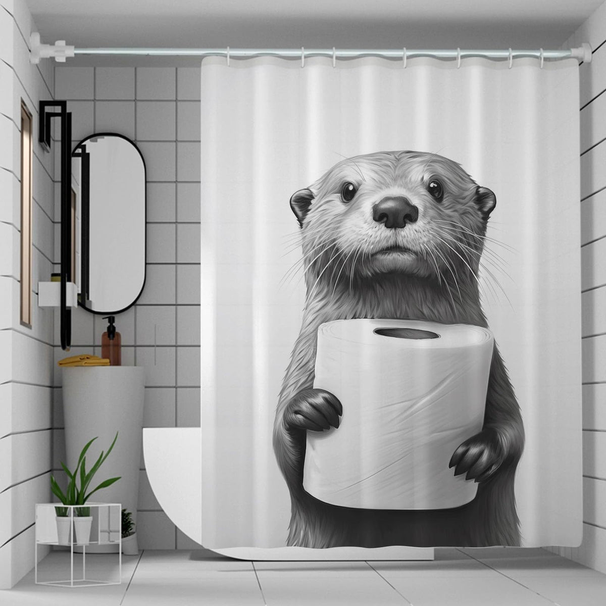 "Are You Pooping?" Donkey Shower Curtain