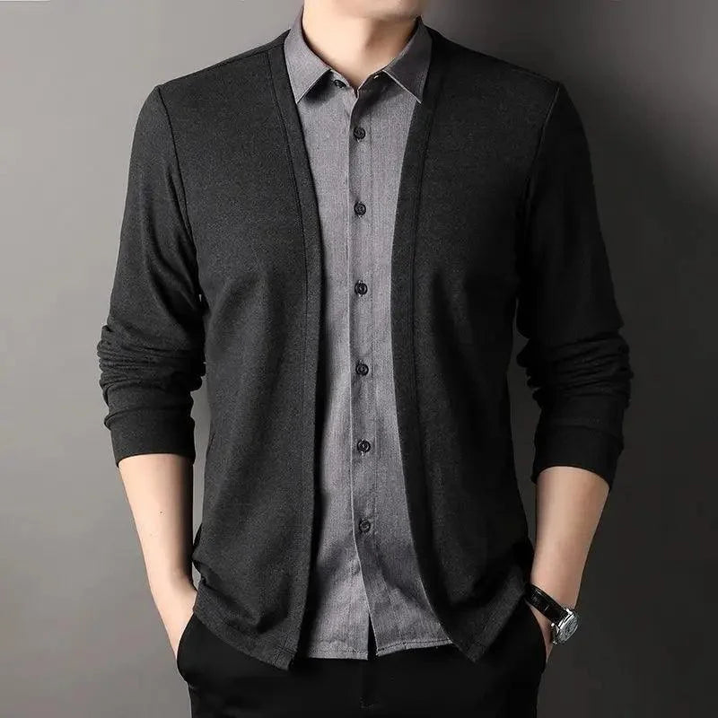Cardigan Illusion™ – 2-in-1 Layered Shirt & Cardigan