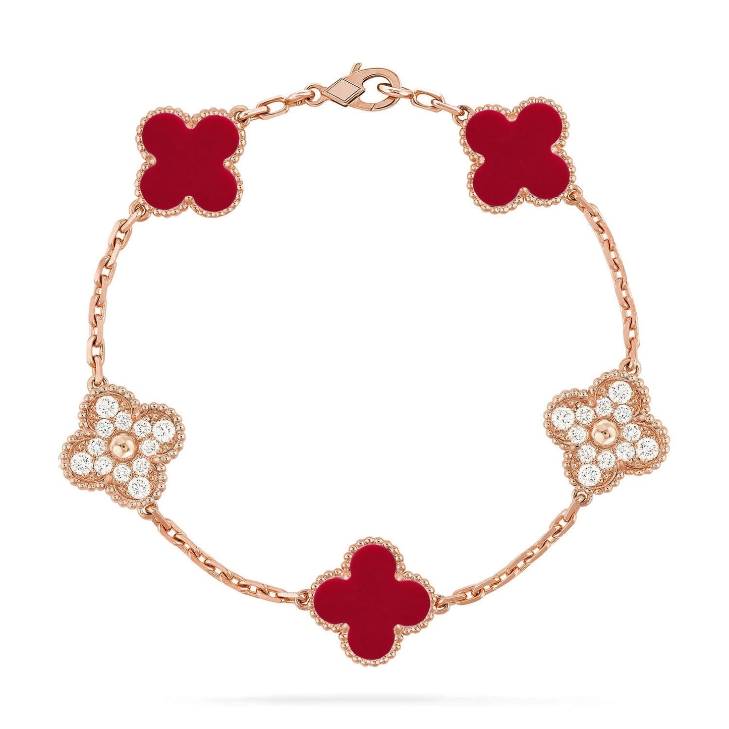 AuraLeaf – Lucky Carnelian Clover Bracelet