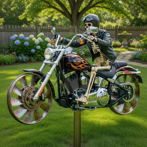 Skull Rider Garden Wind Spinner