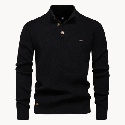 Ashton Button Mockneck Sweater | belevite