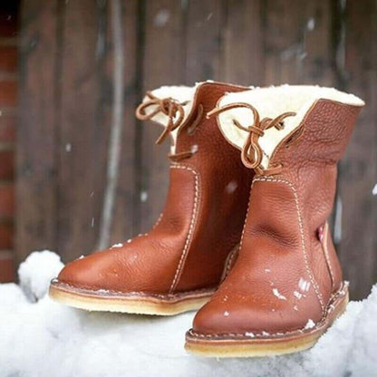 WATERPROOF LEATHER POLAR BOOTS WITH WOOL LINING | Belevite