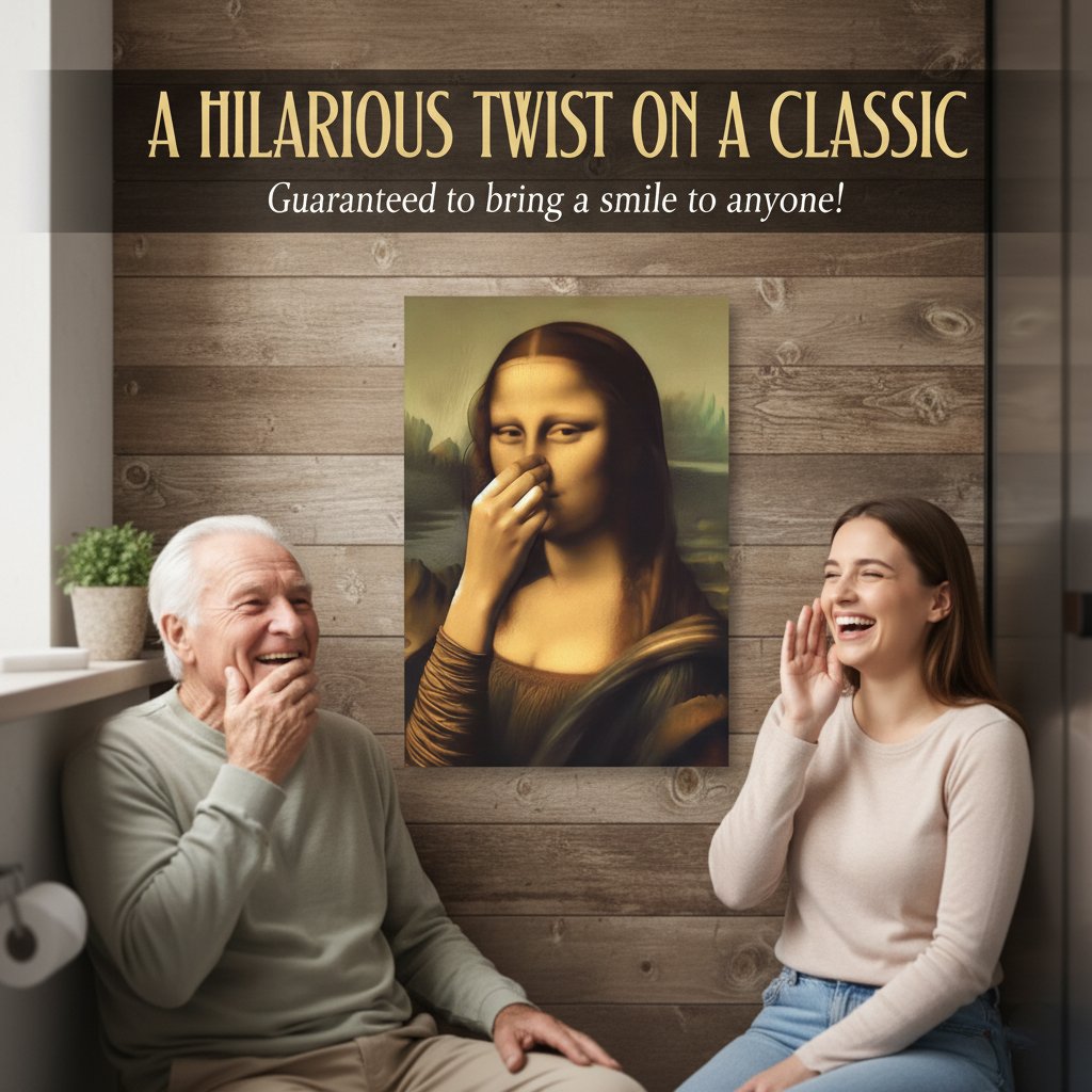 Renaissance Lady Holding Nose Bathroom Canvas Art