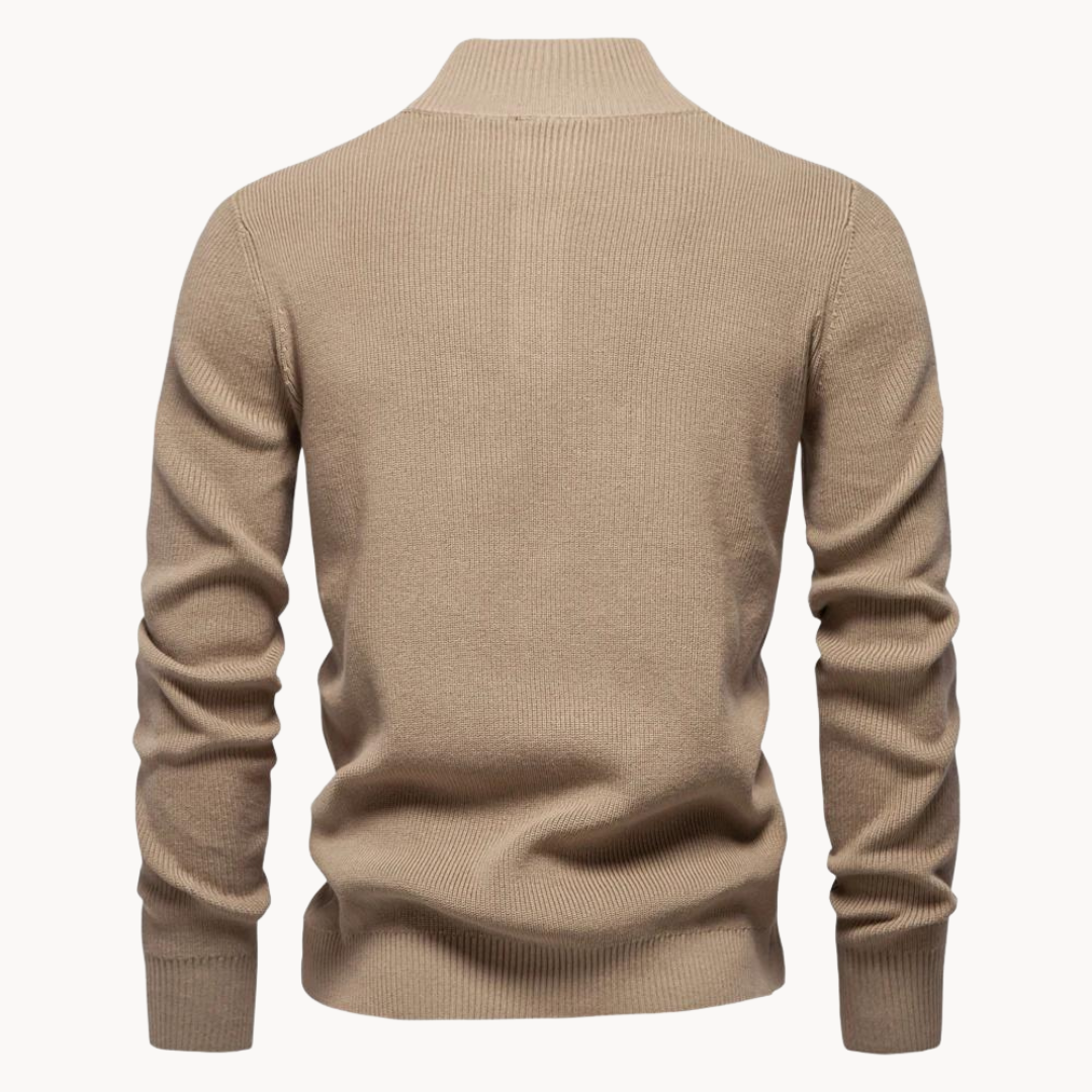 Ashton Button Mockneck Sweater | belevite