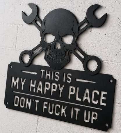 ForgeVibe – “This Is My Happy Place” Metal Wall Art Sign