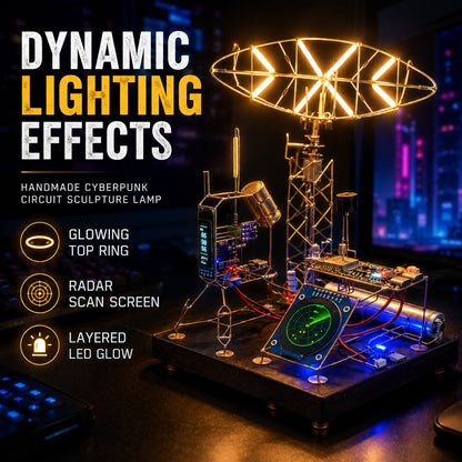 NeonForge - Handmade Cyberpunk Circuit Sculpture Lamp