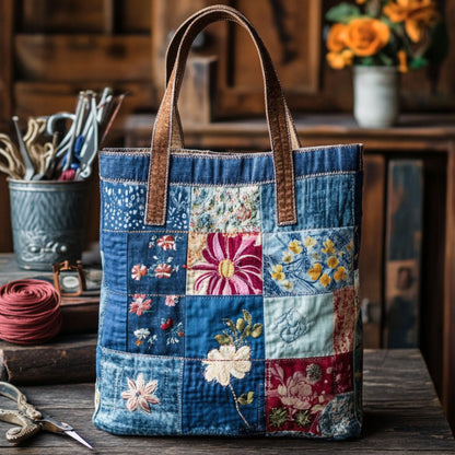 WaveTote – Quilted Pattern Cotton Blend Tote Bag