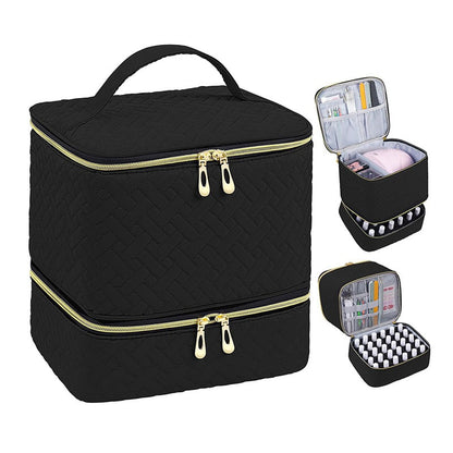PolishPro – Deluxe Double‑Layer Nail Organizer Case