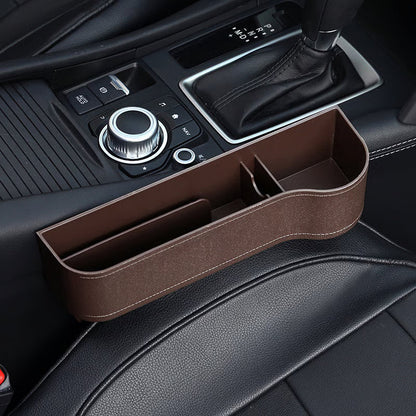 DriveMate – Multi Pocket Leather Car Seat Storage Organizer