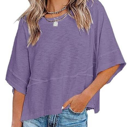 PureEase – Oversized Crewneck Comfort Summer Top