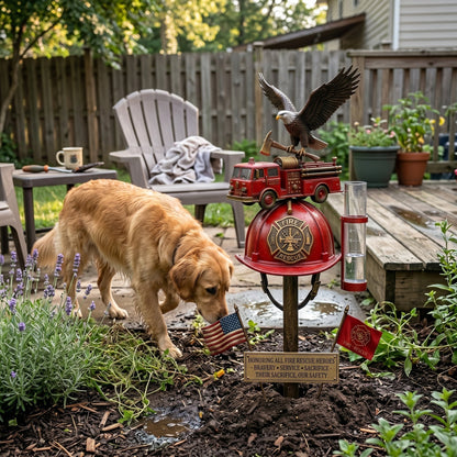 FireHonor – Firefighter Tribute Garden Rain Gauge