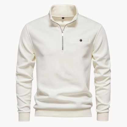 Lennox Mock Neck Zip Sweater | Belevite