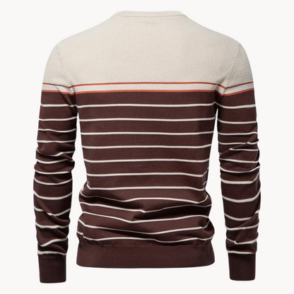 Atlantic Stripe Cotton Sweater | belevite