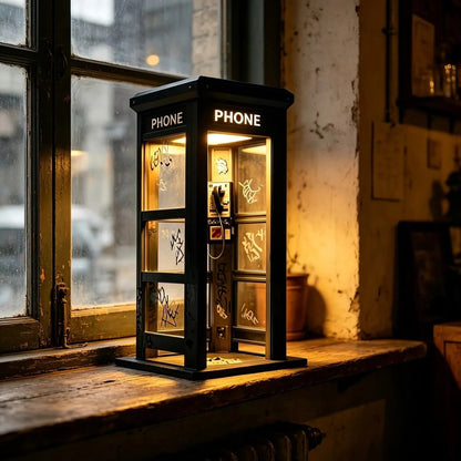 NoirBooth Glow - Vintage Phone Booth Ambient Lamp