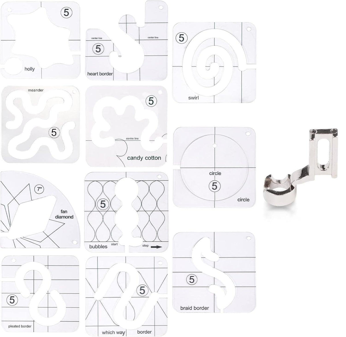StitchGuide – Free Motion Garment Ruler Set