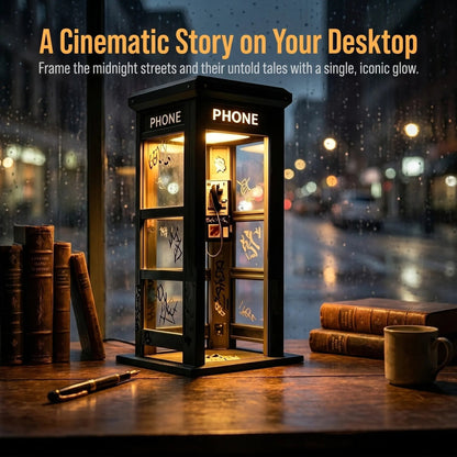 NoirBooth Glow - Vintage Phone Booth Ambient Lamp