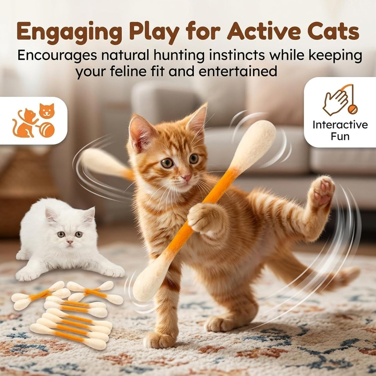 CatJoy Max – Swabs Large Size Cat Toys with Catnip