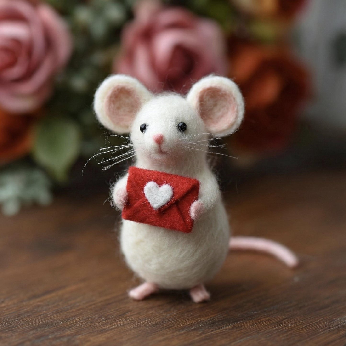 Needle Felted Mouse | Valentine's Day Gift💖