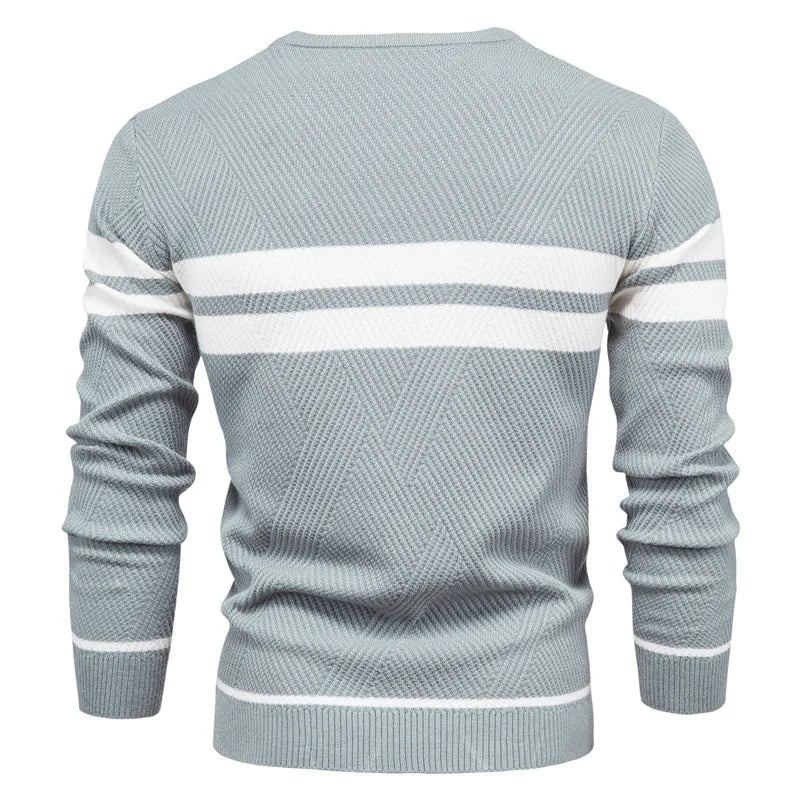 Zander Field Stripe Cotton Crewneck | Belevite