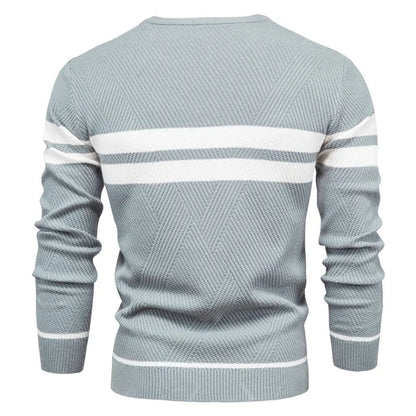Zander Field Stripe Cotton Crewneck | Belevite