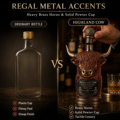 RegalHorn – Luxury Highland Cow Whisky Decanter